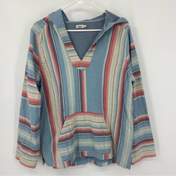Faherty Tops - Faherty Baja Striped Hoodie Medium
